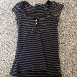 brandy melville blue and brown zelly striped top